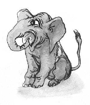 Elefant, Illustration Manfred Schmidt